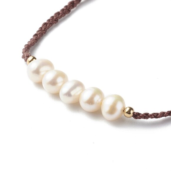 NWOT Mother and Daughter 2pc Natural Pearls Bracelet on Cord layering Set 2/$20 - Picture 5 of 7